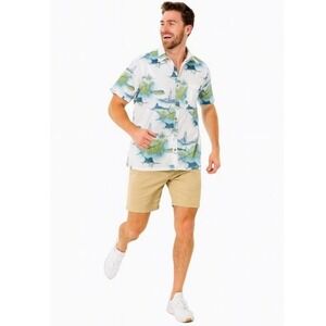 Clearwater Outfitters Shirt Mens Large Short Sleeve Button Fish Print Hawaiian